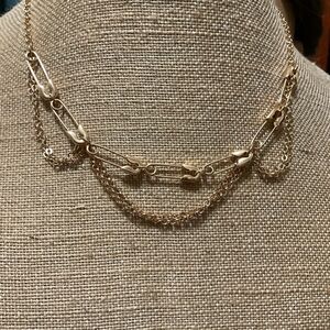 KiKas Punk Goth Safety Pin Necklace NWT